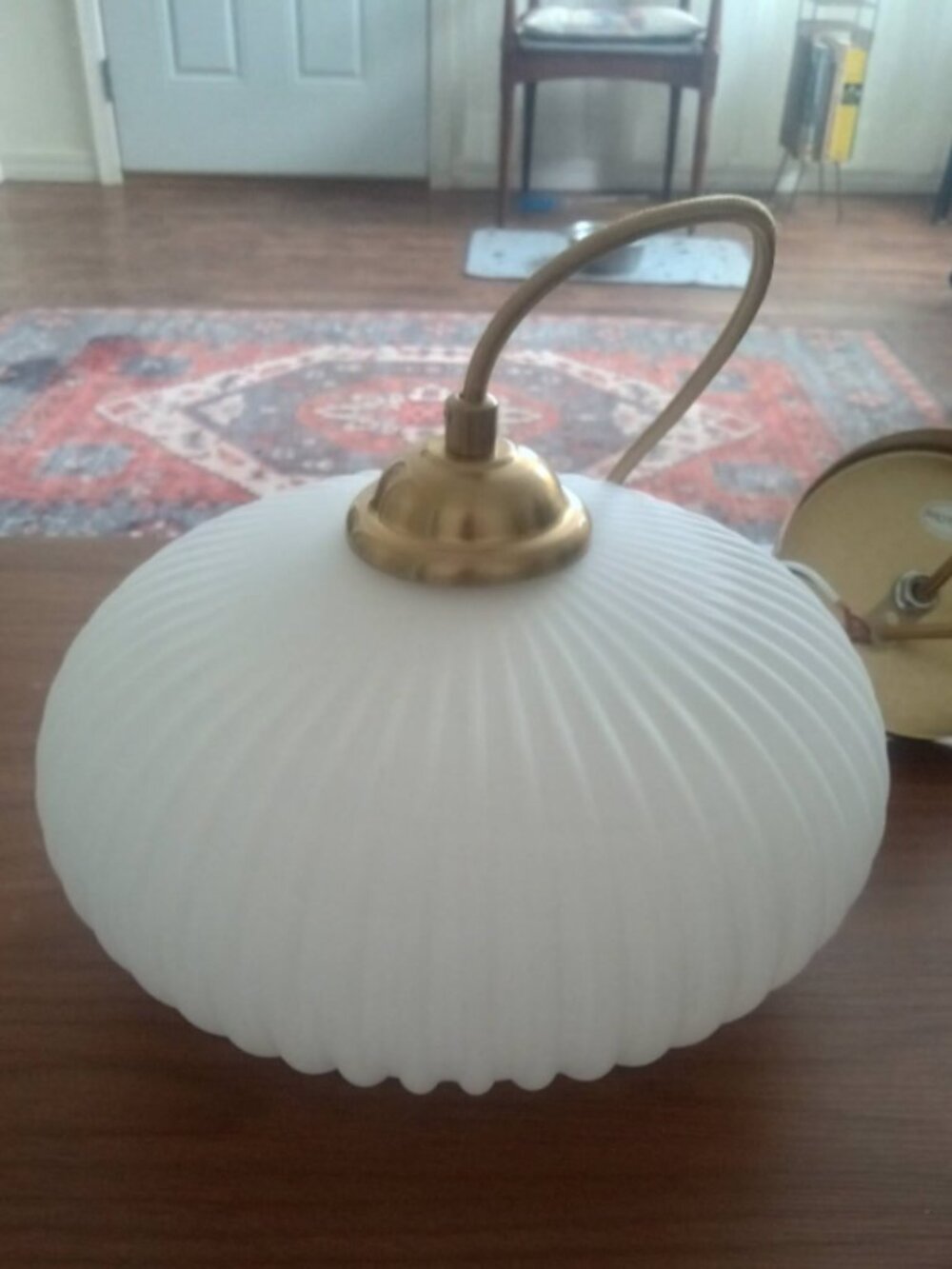 Mid-Century Modern Ceiling Glass Oval Lamp NEW